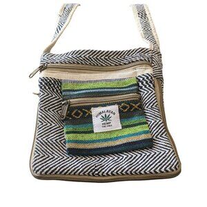 Handmade Himalayan Hemp Shoulder Cross Body Bag Boho Aztec Southwest Hippie